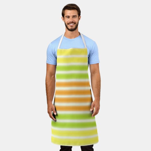 Juicy Citrus Lemon Limon und Orange Streifen Schürze (Getragen)
