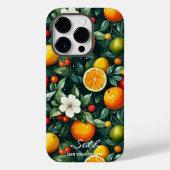 Juicy Citrus und florale Freshness mit fett Orange Case-Mate iPhone Hülle (Rückseite)