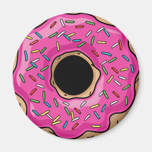 Juicy Delicious Pink Sprinkled Donut Magnet
