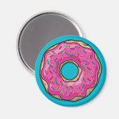 Juicy Delicious Pink Sprinkled Donut Magnet (Vorderseite/Rückseite)