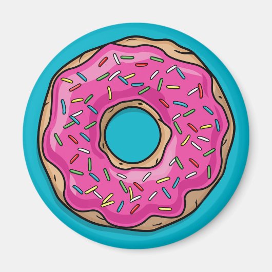 Juicy Delicious Pink Sprinkled Donut Magnet (Vorne)