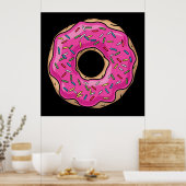 Juicy Delicious Pink Sprinkled Donut Poster (Küche)