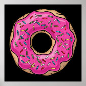 Juicy Delicious Pink Sprinkled Donut Poster (Vorne)