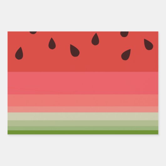 Juicy Delicious Ripe Watermelon mit Samen Design Geschenkpapier Set (Vorderseite 2)