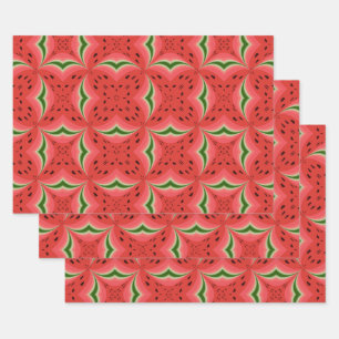 Juicy Delicious Ripe Watermelon mit Samen Design Geschenkpapier Set