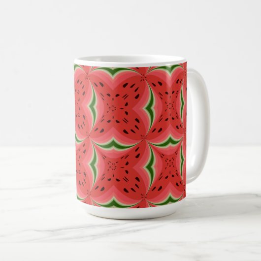 Juicy Delicious Ripe Watermelon mit Samen Design Kaffeetasse (VorderseiteRechts)