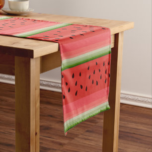 Juicy Delicious Ripe Watermelon mit Samen Design Kurzer Tischläufer