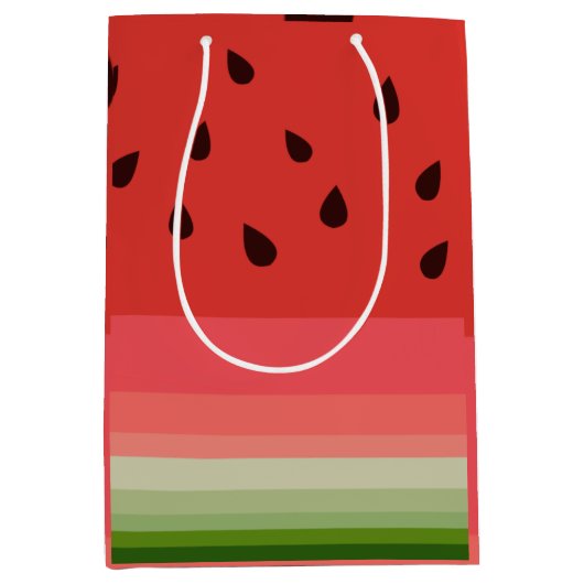 Juicy Delicious Ripe Watermelon mit Samen Design Mittlere Geschenktüte (Vorderseite)