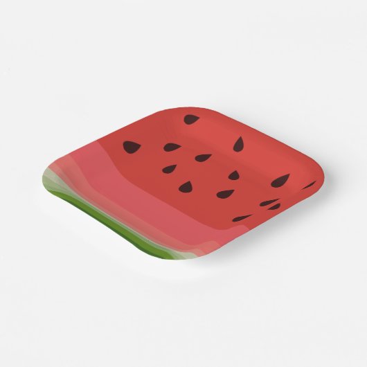 Juicy Delicious Ripe Watermelon mit Samen Design Pappteller (Gewinkelt)