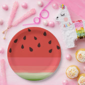 Juicy Delicious Ripe Watermelon mit Samen Design Pappteller (Party)