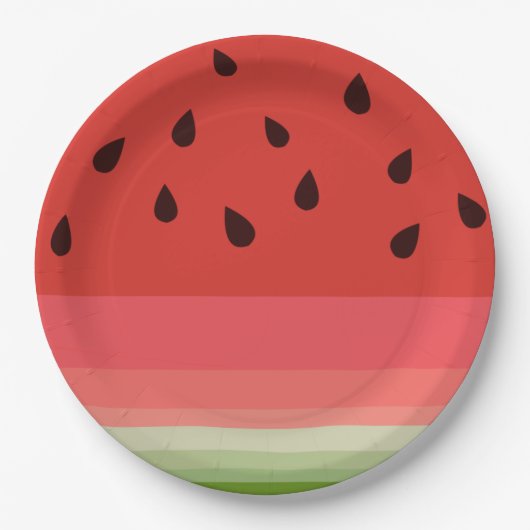 Juicy Delicious Ripe Watermelon mit Samen Design Pappteller (Vorderseite)