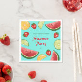 Juicy farbenfrohe Früchte am blauen Sommer Party Serviette (Beispiel)