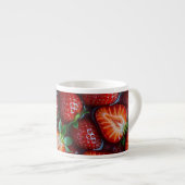 Juicy Fresh Red Strawberries Summer Fruit Pattern Espressotasse (Vorderseite Rechts)