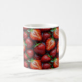 Juicy Fresh Red Strawberries Summer Fruit Pattern Kaffeetasse (VorderseiteRechts)