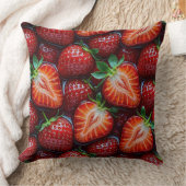 Juicy Fresh Red Strawberries Summer Fruit Pattern Kissen (Decke)