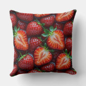 Juicy Fresh Red Strawberries Summer Fruit Pattern Kissen (Rückseite)