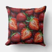 Juicy Fresh Red Strawberries Summer Fruit Pattern Kissen (Vorderseite)