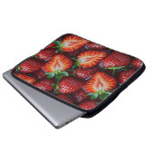 Juicy Fresh Red Strawberries Summer Fruit Pattern Laptopschutzhülle (Vorne Knopf)