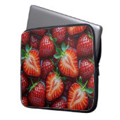 Juicy Fresh Red Strawberries Summer Fruit Pattern Laptopschutzhülle (Vorderseite Links)