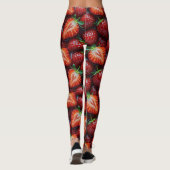 Juicy Fresh Red Strawberries Summer Fruit Pattern Leggings (Rückseite)