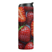 Juicy Fresh Red Strawberries Summer Fruit Pattern Thermosbecher (Nach links gedreht)
