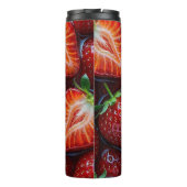 Juicy Fresh Red Strawberries Summer Fruit Pattern Thermosbecher (Rückseite)