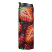 Juicy Fresh Red Strawberries Summer Fruit Pattern Thermosbecher (Nach rechts gedreht)