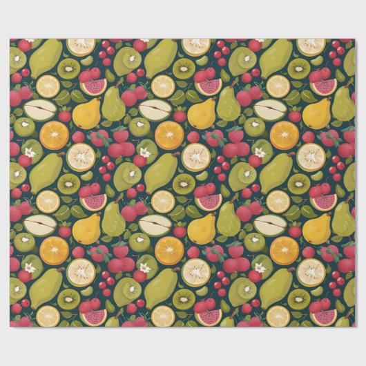 Juicy Frucht Tropical Gift Wrapping Papier Geschenkpapier (Flach)
