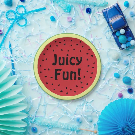 Juicy Fun Watermelon Paper Plate Pappteller (Party)