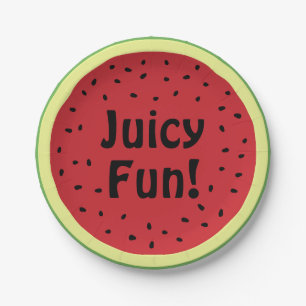 Juicy Fun Watermelon Paper Plate Pappteller