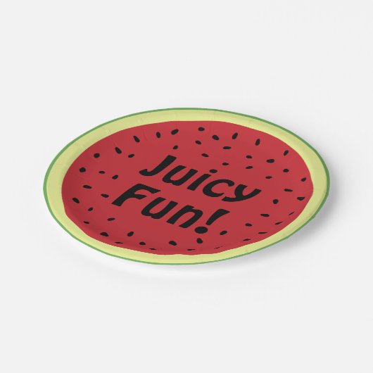 Juicy Fun Watermelon Paper Plate Pappteller (Schrägansicht)