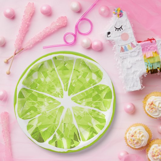 Juicy Gem Limon Slice Citrus Frucht Party Patio Pappteller (Party)
