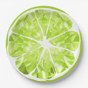 Juicy Gem Limon Slice Citrus Frucht Party Patio Pappteller