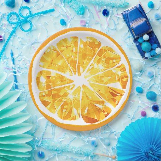 Juicy Gem Orange Slice Citrus Frucht Party Patio Pappteller (Party)