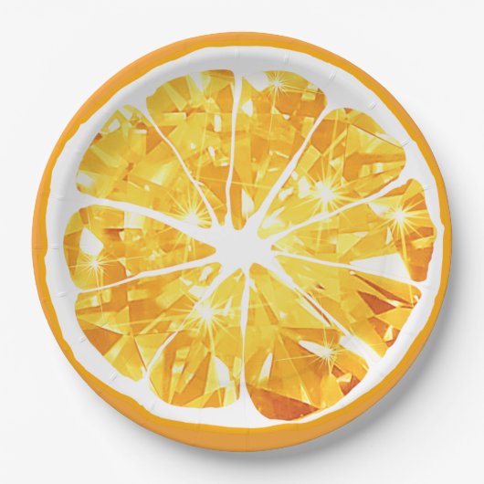 Juicy Gem Orange Slice Citrus Frucht Party Patio Pappteller (Vorderseite)