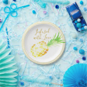 Juicy Goldener Ananas Pappteller (Party)
