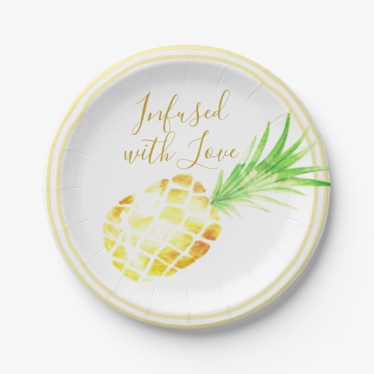 Juicy Goldener Ananas Pappteller (Vorderseite)