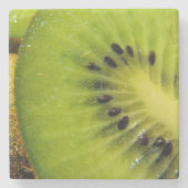 Juicy Green Fruity Kiwi - Stone Untersetzer (Vorderseite)
