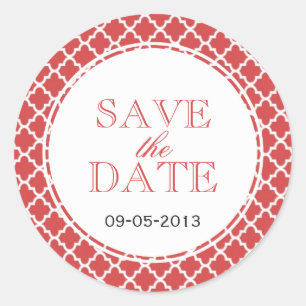 Juicy guava marokkanische Fliesen SAVE THE DATE Ho Runder Aufkleber