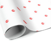 Juicy kisses red Valentine Geschenkpapier (Rolleneckpunkt)
