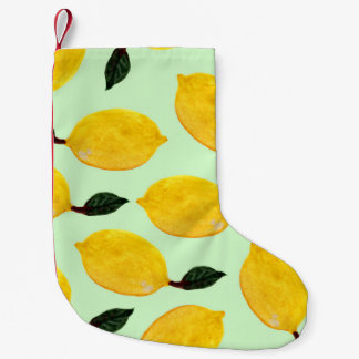 Juicy Lemon Blueberries: Aquarellfarbene Nahtlose  Kleiner Weihnachtsstrumpf