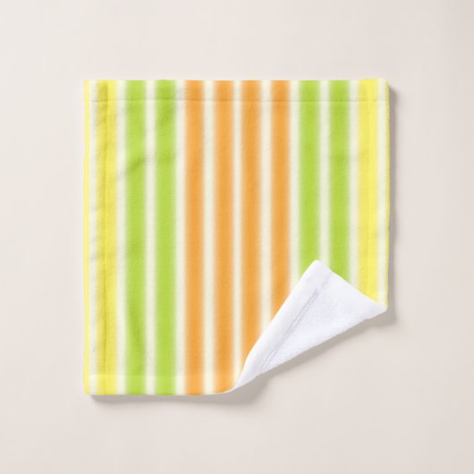 Juicy Lemon Limon und Orange Citrus Fruchtstreifen Badhandtuch Set (Waschlappen)