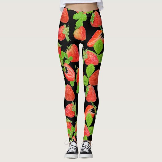 Juicy lichee Muster auf transparentem Hintergrund Leggings (Vorderseite)