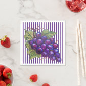 Juicy Lila Trauben Streifen Dessert Weinernte Serviette (Beispiel)