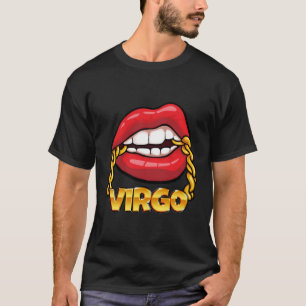 Juicy Lips Gold Chain Virgo Zodiac Sign T-Shirt