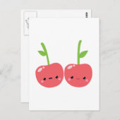 Juicy Niedlich Kawaii Cherries Postkarte (Vorne/Hinten)
