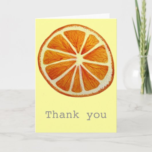 Juicy Orange Aquarellfrucht Pop Art Dankeskarte (Vorderseite)