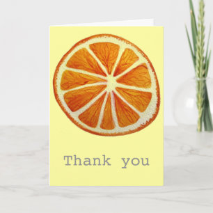 Juicy Orange Aquarellfrucht Pop Art Dankeskarte