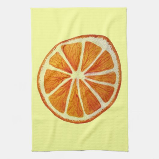 Juicy Orange Aquarellfrucht Pop Art Küchentuch (Vertikal)
