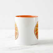 Juicy Orange Aquarellfrucht Pop Art Zweifarbige Tasse (Mittel)